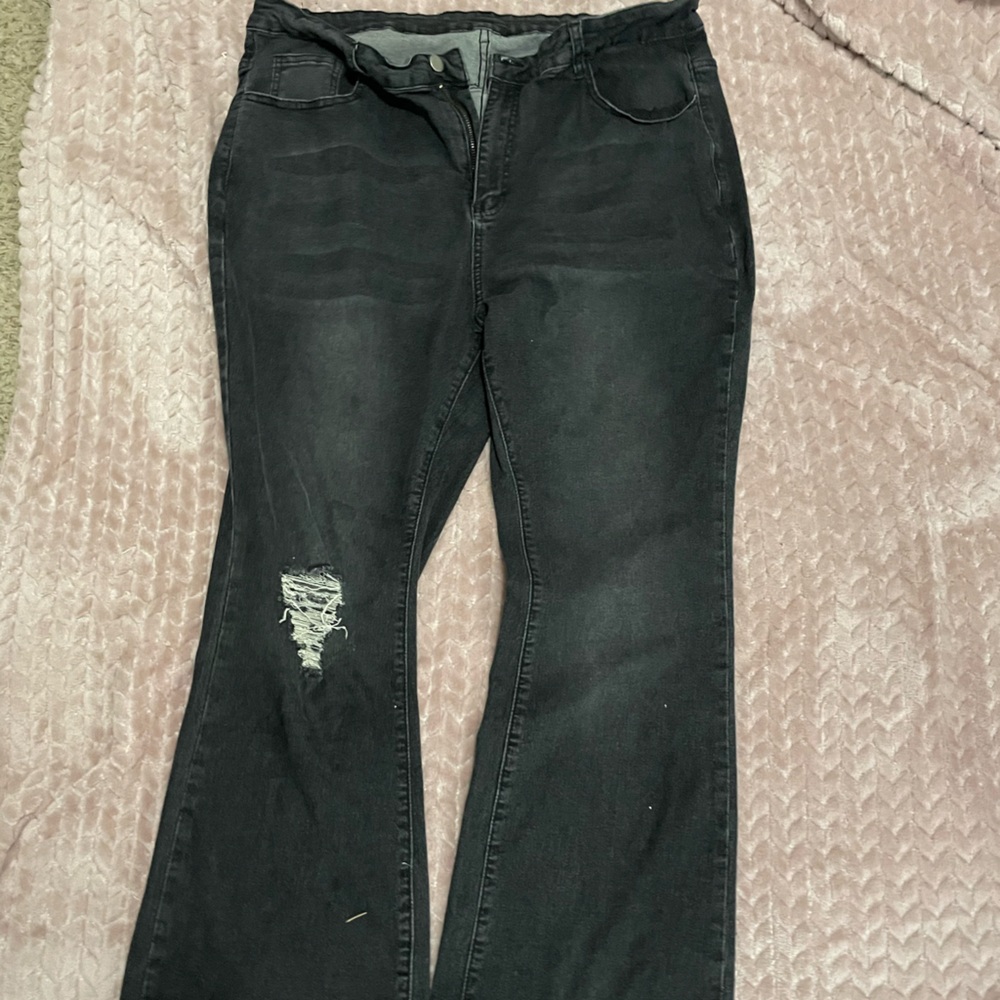 Black bell bottom jeans